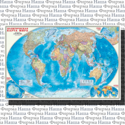 Карта Мир политич 124*80 см М1:25млн настен На рейкахГеоДом