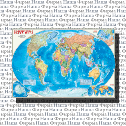 Карта Мир Полит 101*69 см М1:27,5млн на рейках  ГеоДом